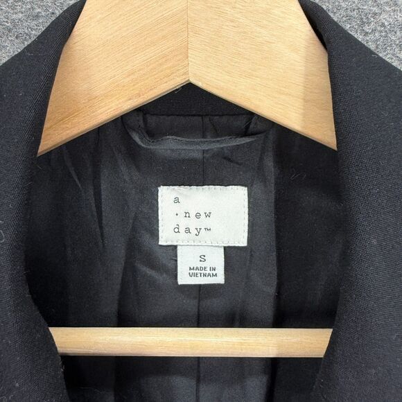 A New Day Blazer Women S Small Black Button Up Collared Long Sleeve Lined - Picture 3 of 7